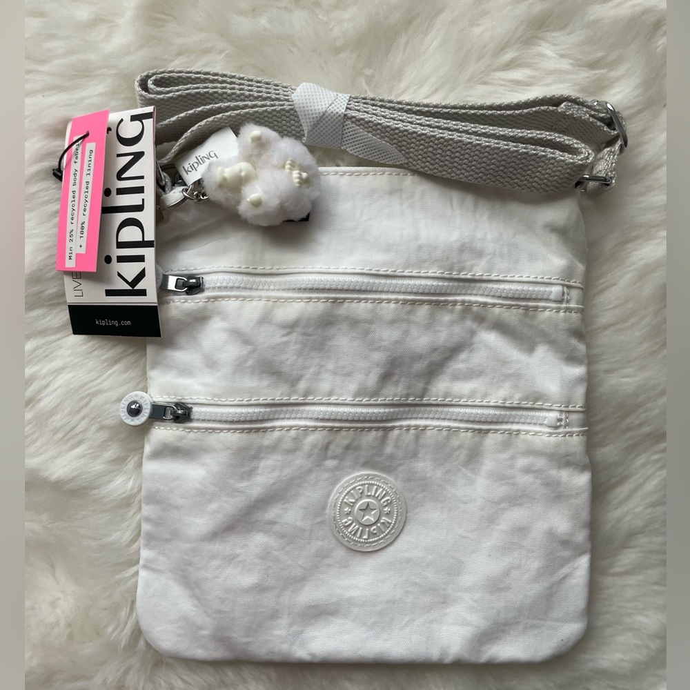 New! Kipling White Crossbody Bag
